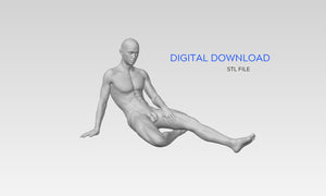 3D Printable Relaxing Nude Young Man // STL FILE // MM06