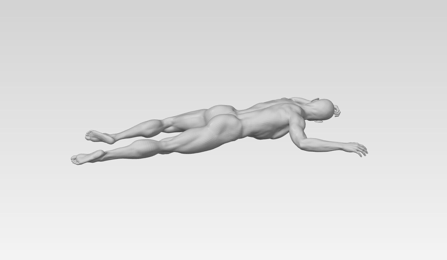 3D Printable Nude Man Laying on His Stomach // STL FILE // MM09